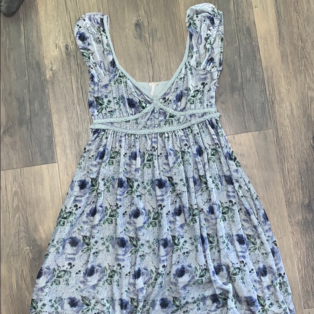 Free People Floral Velvet Dress